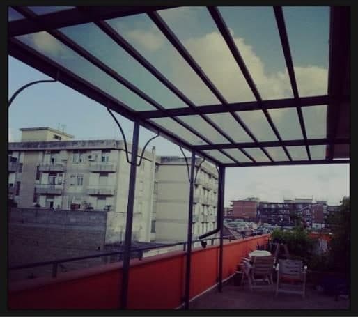 Pergola in ferro e vetro